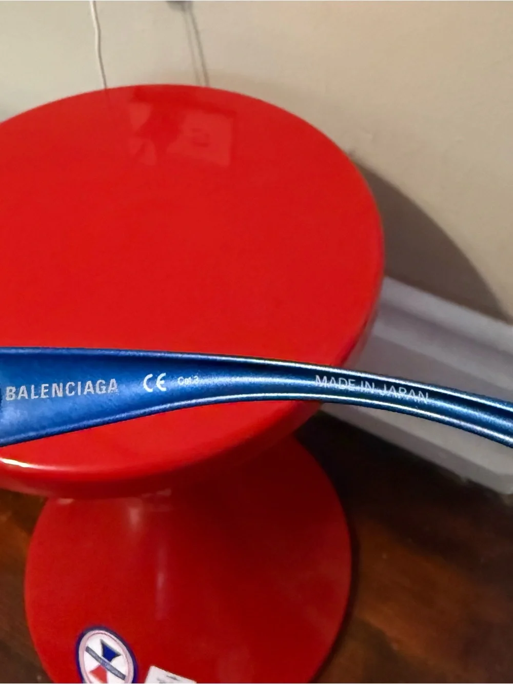 Balenciaga Blue Men's Sport Sunglasses with Mirrored Lenses